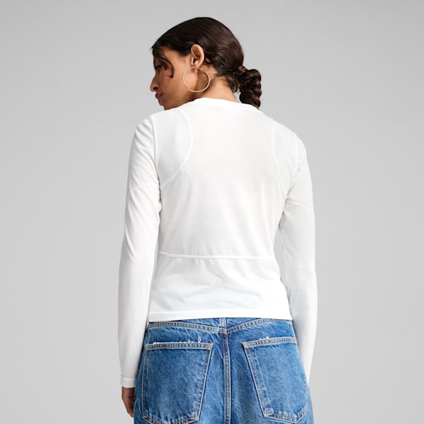 THE FAST RACE Long Sleeve Women, PUMA White, large-ZAF