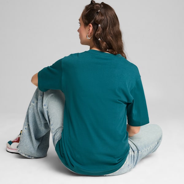 DOWNTOWN Relaxed Graphic Tee Women, Cold Green, large-MEX