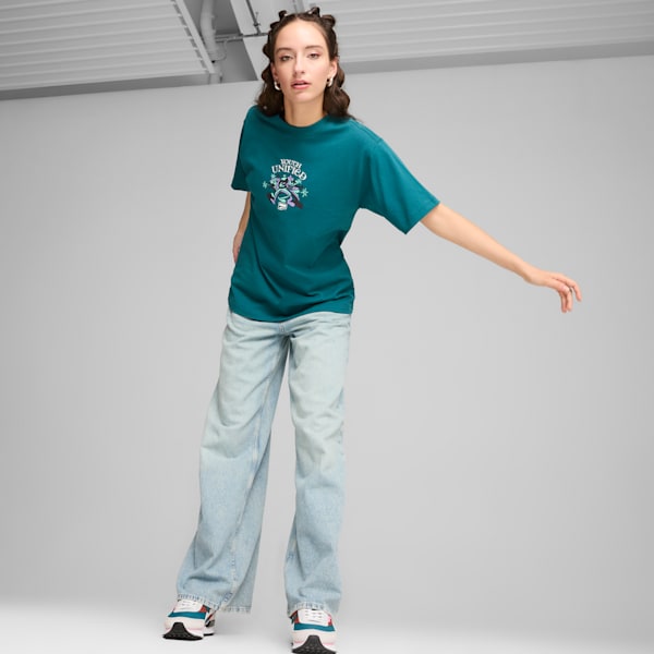 DOWNTOWN Relaxed Graphic Tee Women, Cold Green, large-MEX