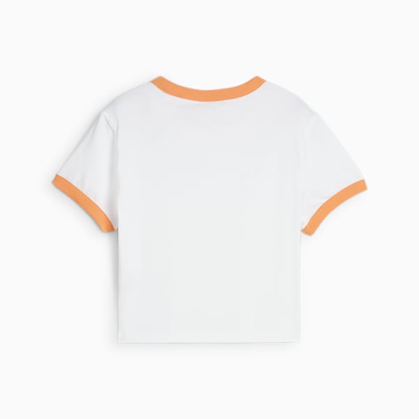 DOWNTOWN Graphic Baby Tee Women, PUMA White-Bright Melon, large-MEX