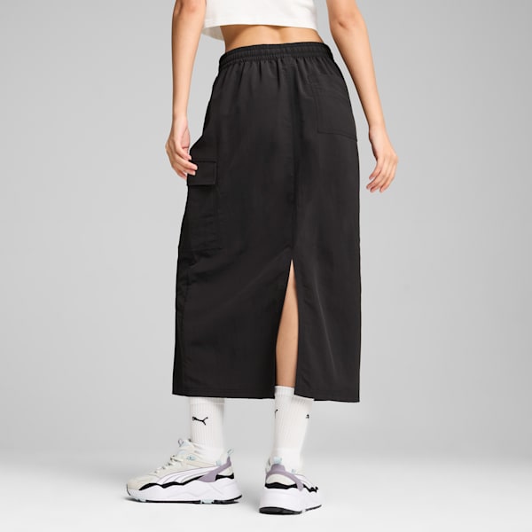 Pollera midi cargo DOWNTOWN para mujer, PUMA Black, large-ARG