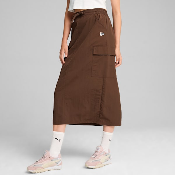 DOWNTOWN Cargo Midi Skirt Women, Espresso Brown, large-ZAF