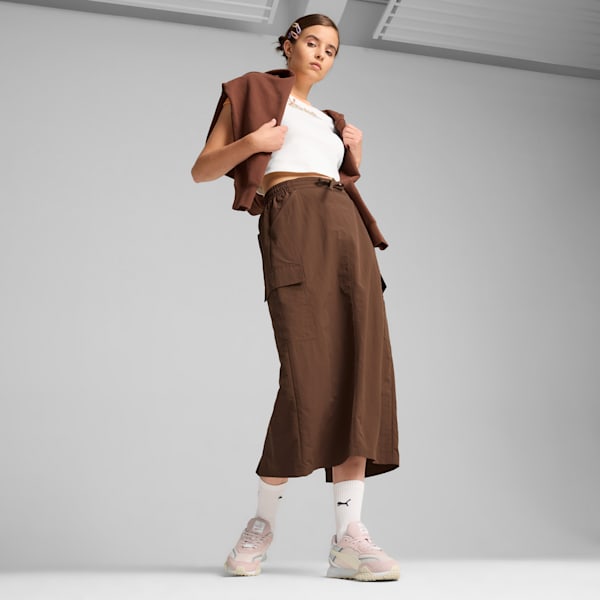 DOWNTOWN Cargo Midi Skirt Women, Espresso Brown, large-ZAF