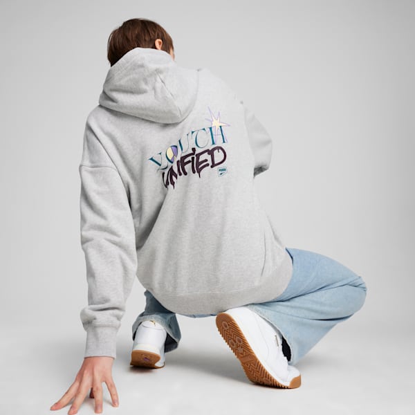 DOWNTOWN Oversized Hoodie Women, Light Gray Heather, large-ZAF