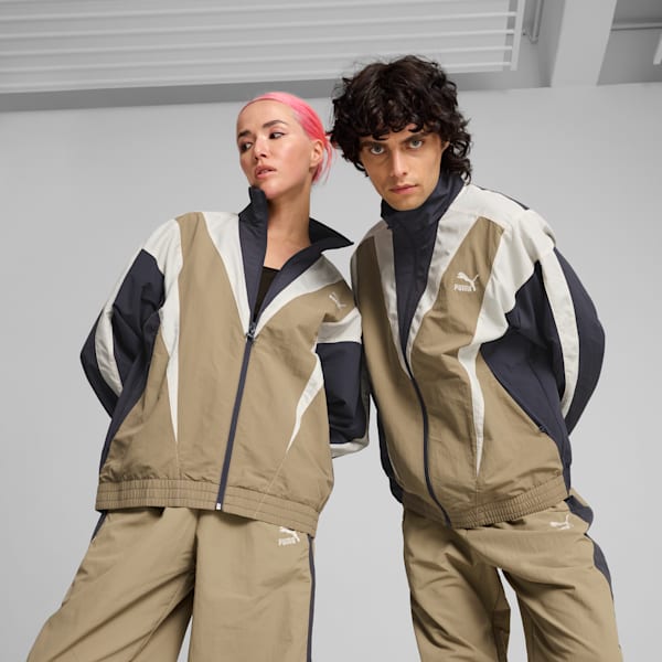 CLUB DE COURSE Track Jacket Unisex, Oak Branch-Galactic Gray, large-ZAF