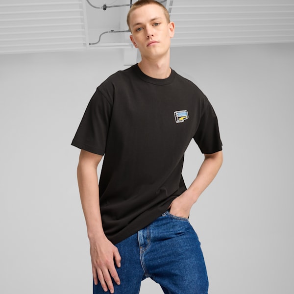 Remera Downtown Relaxed Graphic, PUMA Black-Fresh Pear, large-ARG