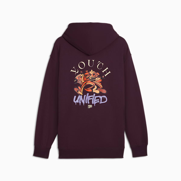 DOWNTOWN Graphic Hoodie Men, Midnight Plum, large-MEX