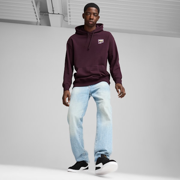DOWNTOWN Graphic Hoodie Men, Midnight Plum, large-MEX