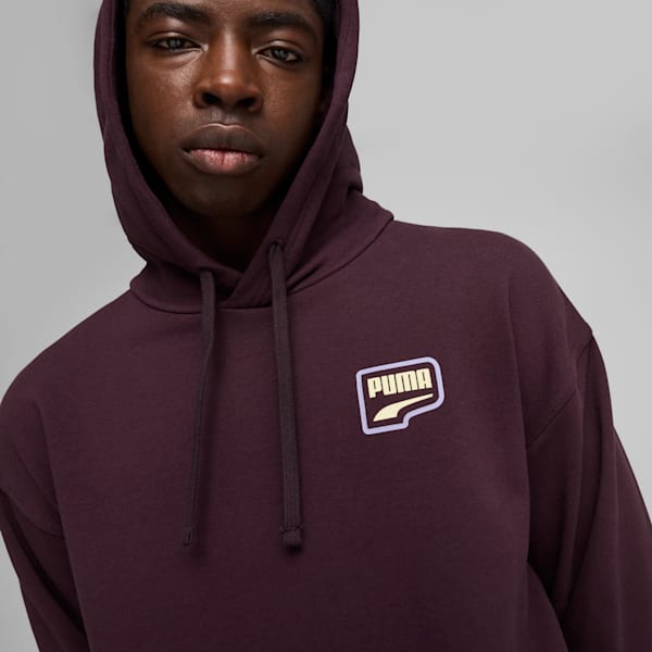 DOWNTOWN Graphic Hoodie Men, Midnight Plum, large-MEX