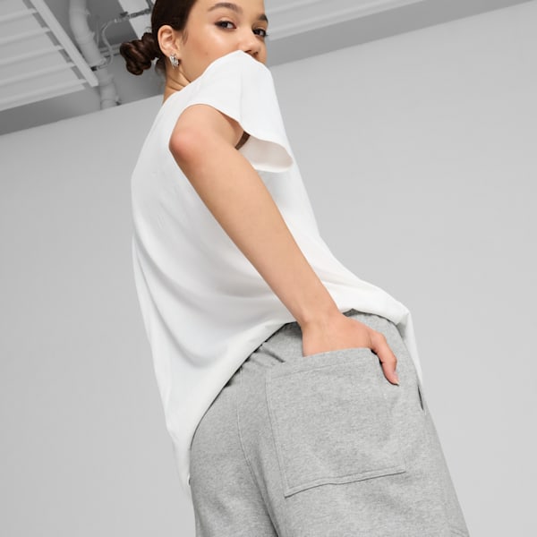 DOWNTOWN Relaxed Shorts Unisex, Light Gray Heather, large-MEX