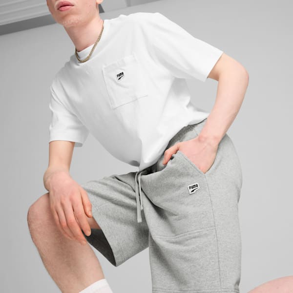 DOWNTOWN Relaxed Shorts Unisex, Light Gray Heather, large-MEX