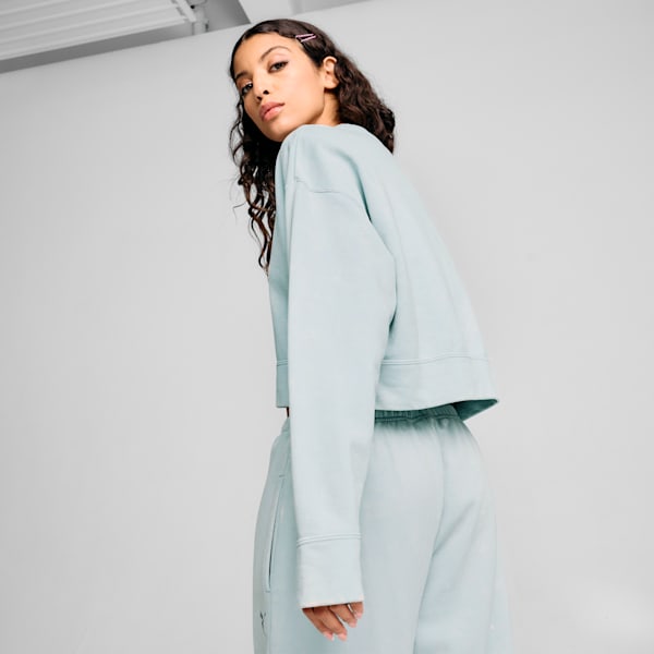 DARE TO Relaxed Washed Crew Women, Frosted Dew, large-MEX