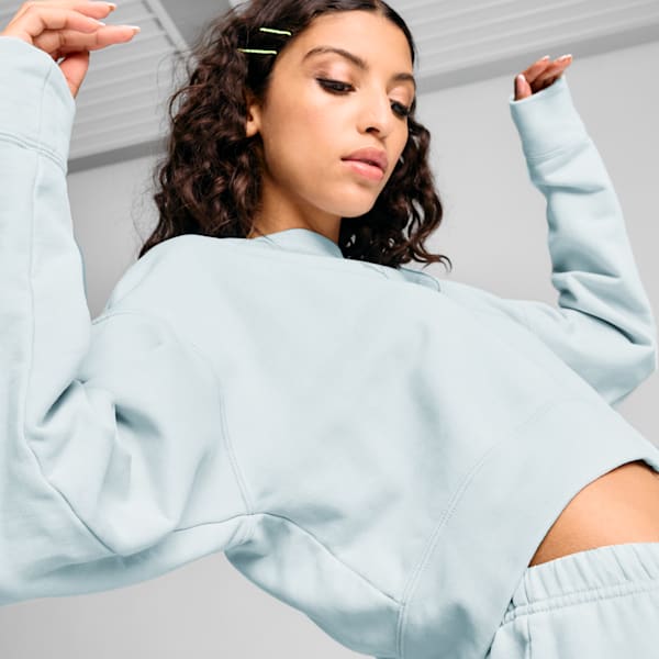 DARE TO Relaxed Washed Crew Women, Frosted Dew, large-MEX