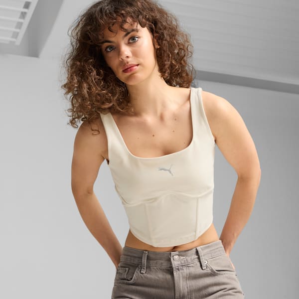 Top tipo Corset DARE TO para mujer, Alpine Snow, large-MEX