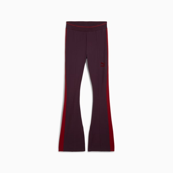 T7 Flared Leggings Women, Midnight Plum, large-ZAF