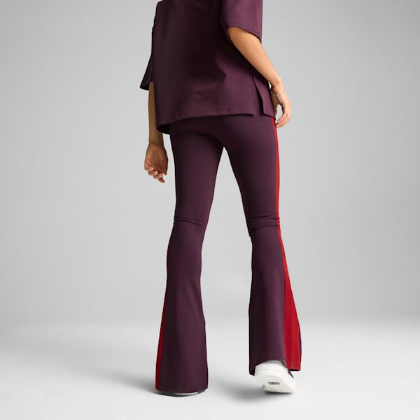 T7 Flared Leggings Women, Midnight Plum, large-ZAF