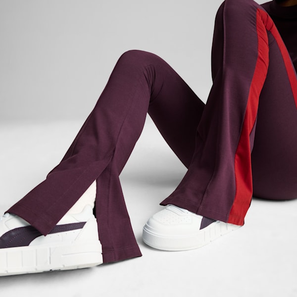T7 Flared Leggings Women, Midnight Plum, large-ZAF