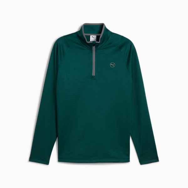 Waffle Fleece Golf Quarter-Zip Men, Dark Myrtle, large-ZAF
