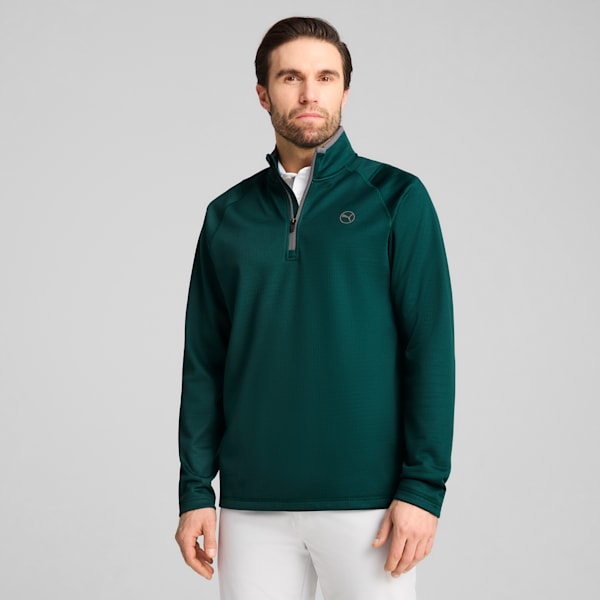 Waffle Fleece Golf Quarter-Zip Men, Dark Myrtle, large-ZAF