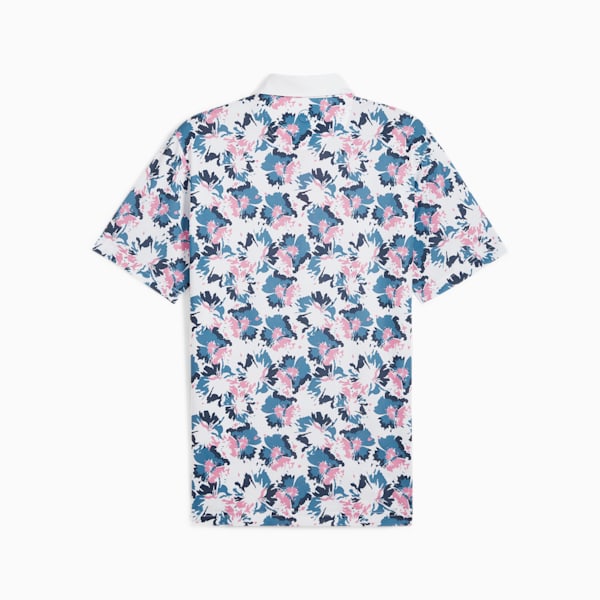 Pique Borrego Golf Polo Men, White Glow-Blue Horizon, large-ZAF