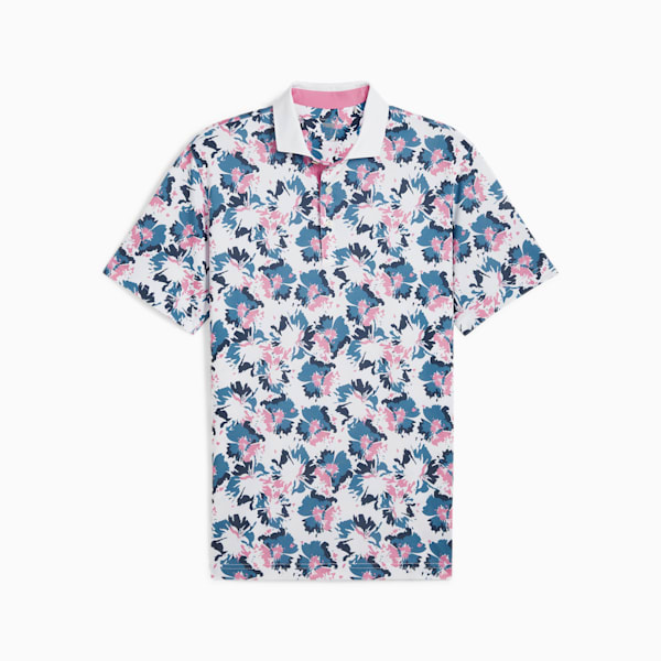 Pique Borrego Golf Polo Men, White Glow-Blue Horizon, large-ZAF