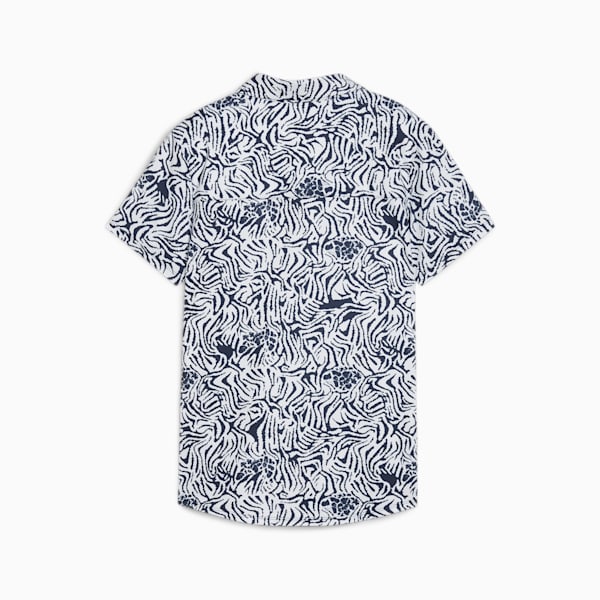 CLOUDSPUN Zebra Short Sleeve Golf Polo Women, White Glow-Deep Navy, large-ZAF