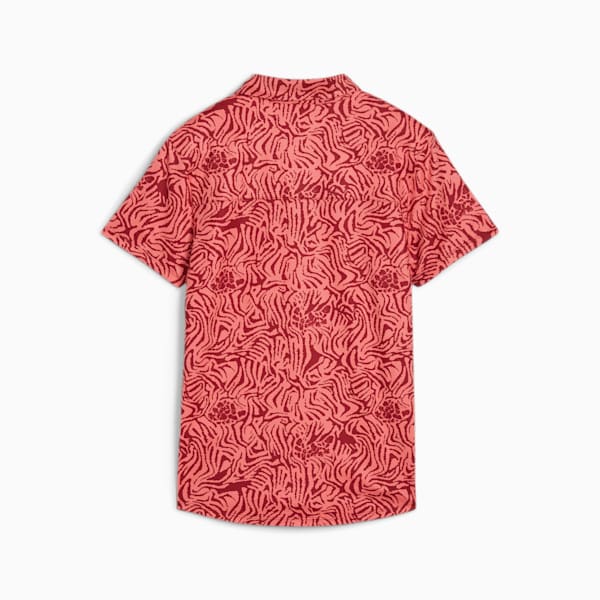 CLOUDSPUN Zebra Short Sleeve Golf Polo Women, Salmon-Intense Red, large-ZAF