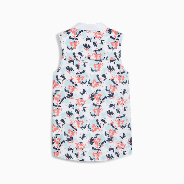 Pique Borrego Sleeveless Golf Polo Women, White Glow-Silver Sky, large-ZAF