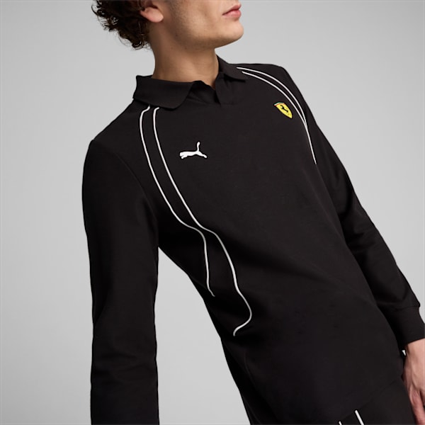 Scuderia Ferrari Race Long-sleeve Polo Men, PUMA Black, large-MEX