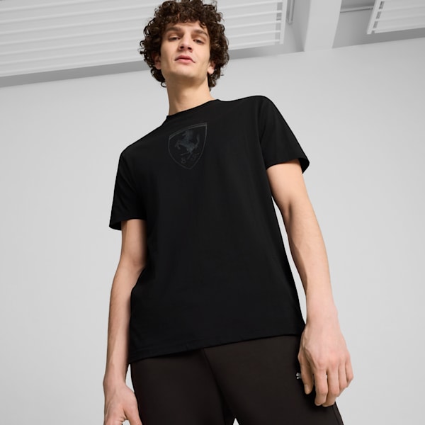 Scuderia Ferrari Race Tonal Shield Tee Men, PUMA Black, large-ZAF