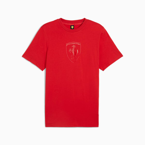 Camiseta Scuderia Ferrari Race Tonal Shield para hombre, Rosso Corsa, large-MEX
