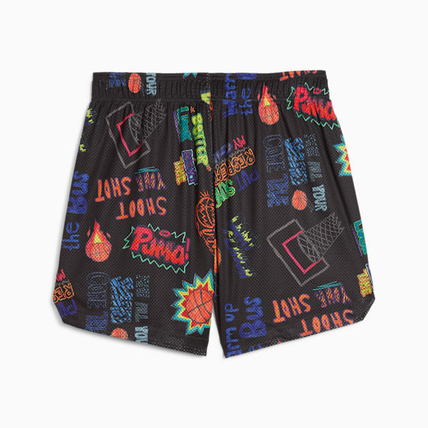 Getting Crafty Mesh Basketball Shorts Unisex, PUMA Black, large-ZAF