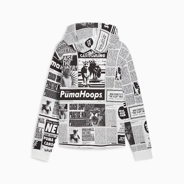 Buzo de basketball con capucha Media Day para hombre, PUMA Black-PUMA White, large-ARG