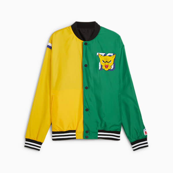 Crowd Craze Basketball Jacket Men, Yellow Sizzle, large-MEX
