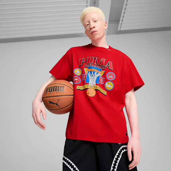 Crowd Craze Basketball Tee 2 Men, For All Time Red, large-ZAF