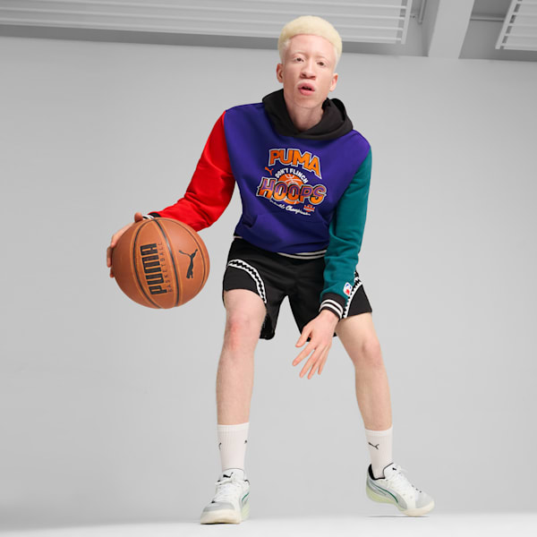 Buzo de basketball con capucha Bandwagon para hombre, For All Time Red-Lapis Lazuli-Cold Green-PUMA Black, large-ARG