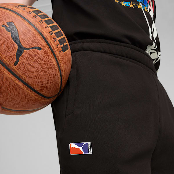 Pantalones de basketball Bandwagon para hombre, PUMA Black-Lapis Lazuli, large-ARG