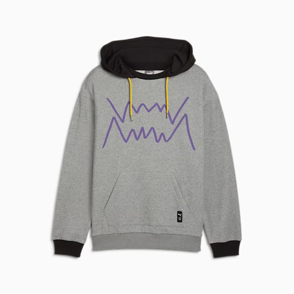 Buzo de basketball con capucha Jaws Core 2.0 para hombre, Medium Gray Heather-PUMA Black, large-ARG
