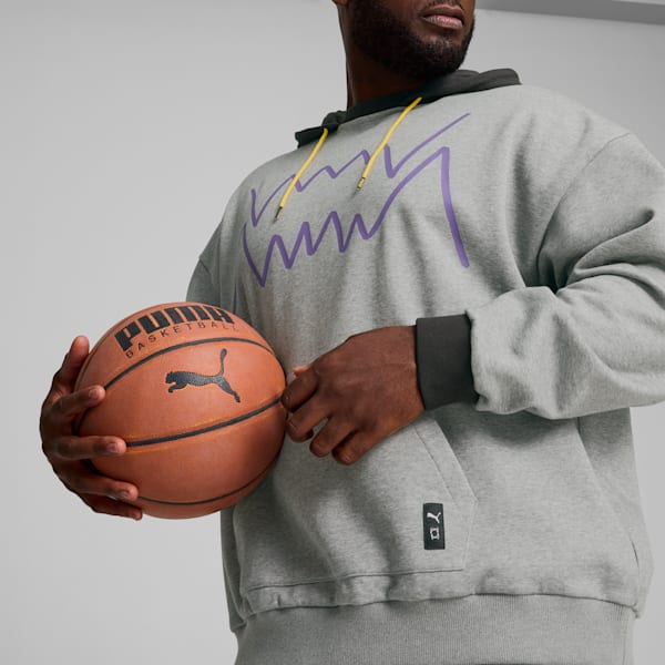 Buzo de basketball con capucha Jaws Core 2.0 para hombre, Medium Gray Heather-PUMA Black, large-ARG