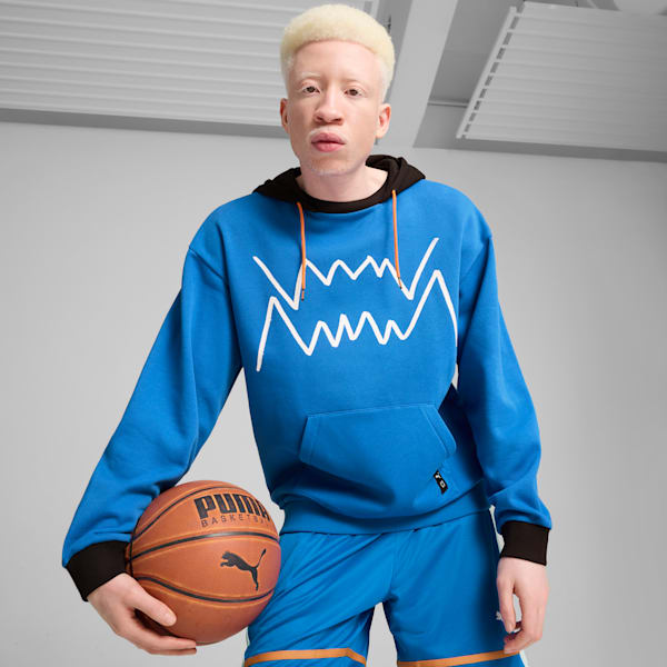 Buzo de basketball con capucha Jaws Core 2.0 para hombre, Racing Blue-PUMA Black, large-ARG