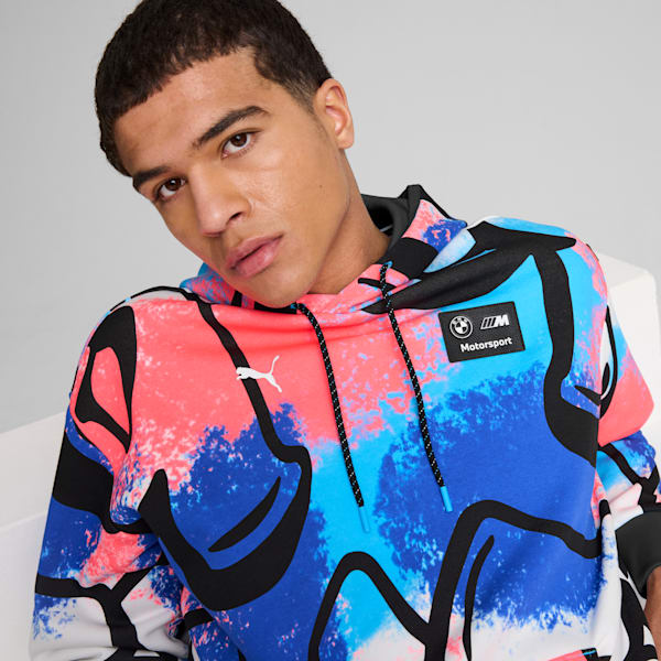 BMW M Motorsport Neon Energy Hoodie Men, PUMA White-AOP, large-ZAF