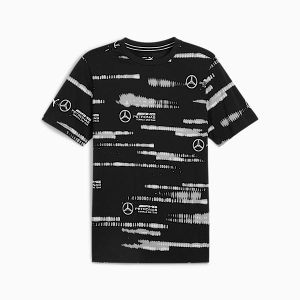Mercedes-AMG Petronas F1® All-Over Print Logo Tee Men, PUMA Black, large-MEX