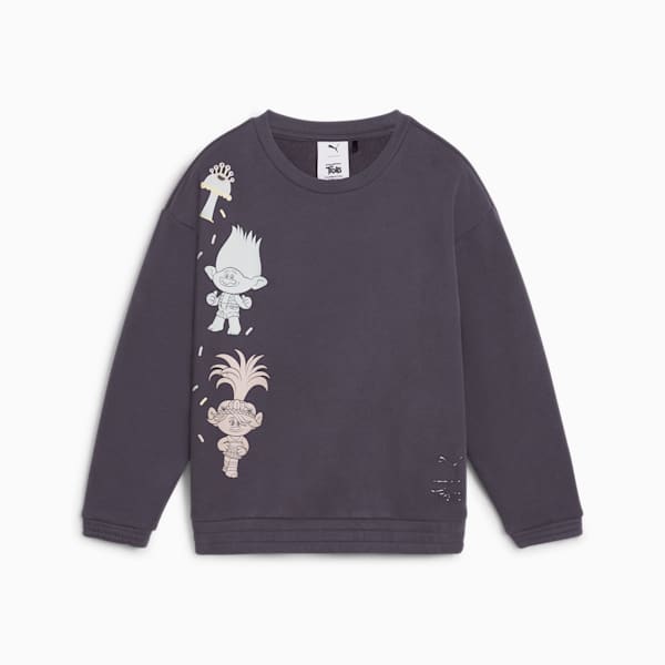 PUMA x TROLLS Graphic Crew Sweat Kids, Galactic Gray, large-ZAF