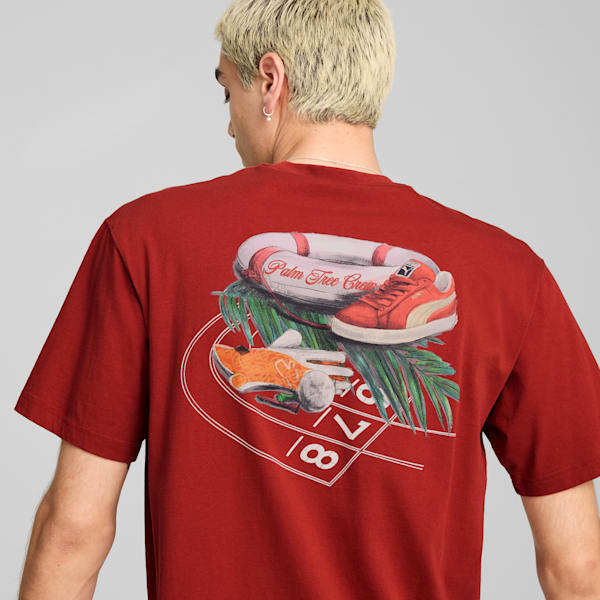 Remera PUMA x PALM TREE CREW con estampa para hombre, Mars Red, large-ARG