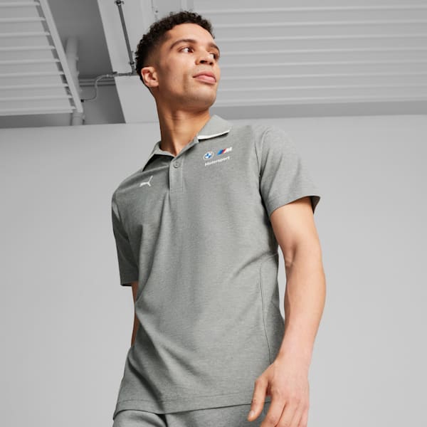 Remera polo BMW M Motorsport para hombre, Medium Gray Heather, large-ARG