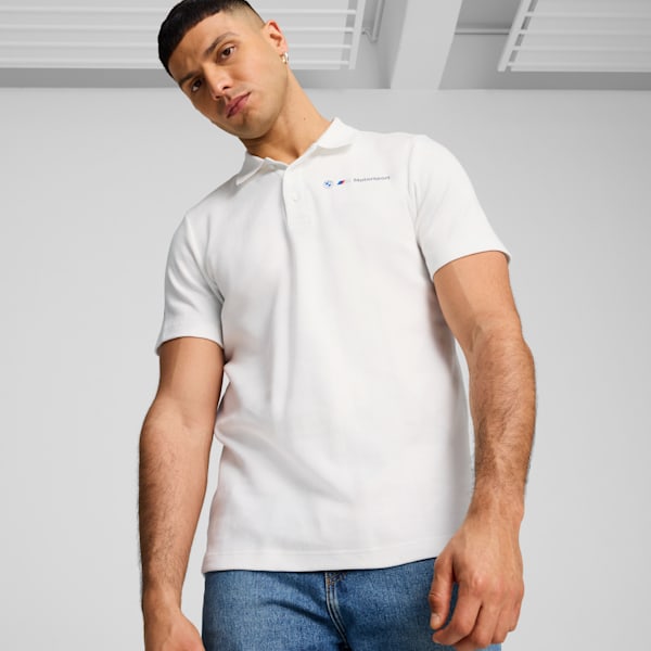 BMW M Motorsport Jacquard Polo Men, PUMA White, large-ZAF