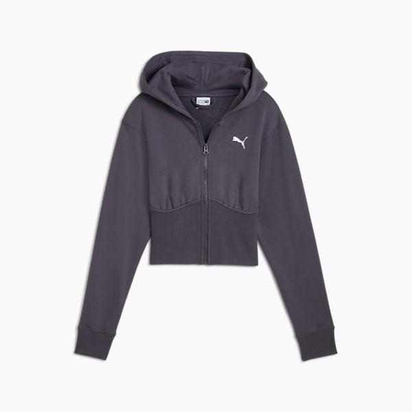 DARE TO Cropped Hoodie Women, Galactic Gray, large-ZAF