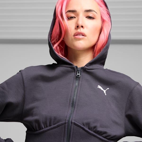 DARE TO Cropped Hoodie Women, Galactic Gray, large-ZAF