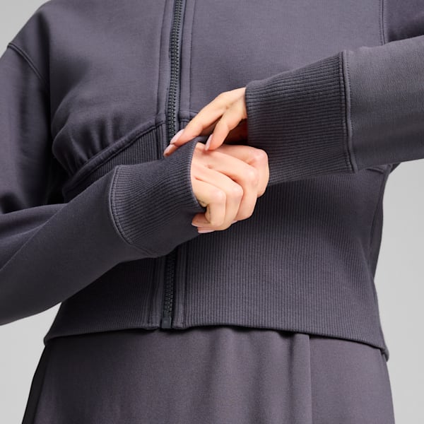DARE TO Cropped Hoodie Women, Galactic Gray, large-ZAF