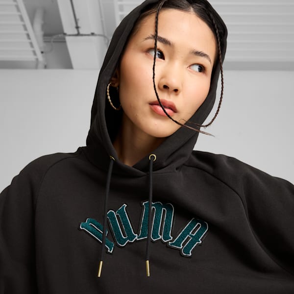 CLASSICS Relaxed Hoodie Women, PUMA Black, large-MEX